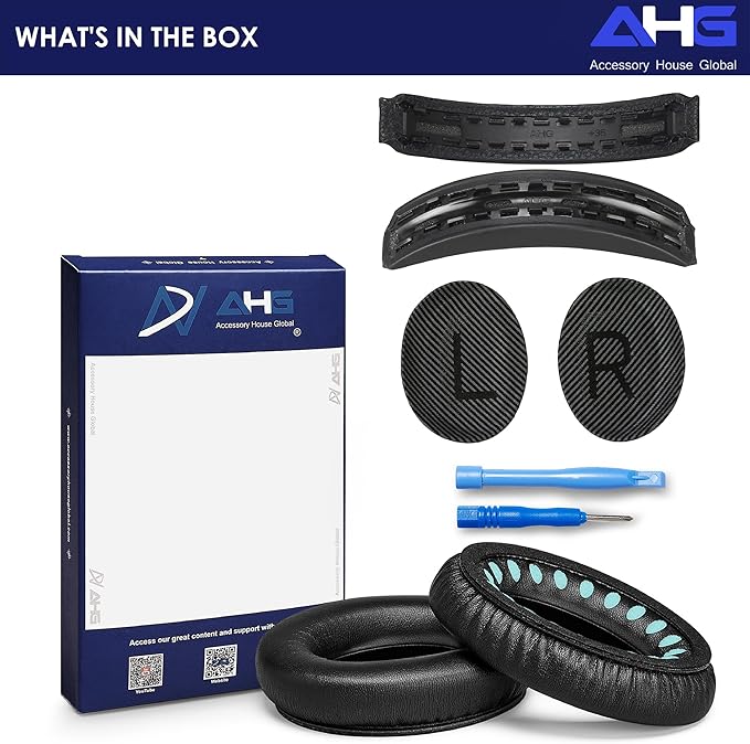 Replacement QC Ear Pad and Headband Pad Kit Cushion. Compatible with Bose QuietComfort (2023) QC45 QCSE QC35 II Wireless Noise Cancelling Headphones (Black) Easy DIY Fit