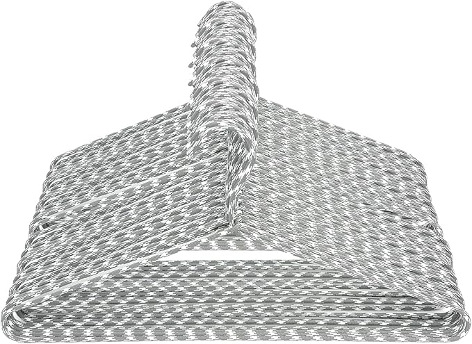 Clothes Hangers 60 Pack – Space Saving Fabric & Metal Hangers, Non-Slip Pant & Coat Hangers, Room Essentials, Closet, Durable Wardrobe Storage for Shirts, Suits & Pants – Grey/White