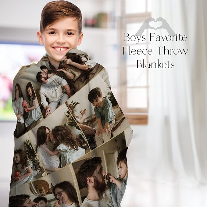Ships Next Day, Custom Blanket with Picture - Printed in USA, Personalized Photo Blanket (Sherpa – 60x80)