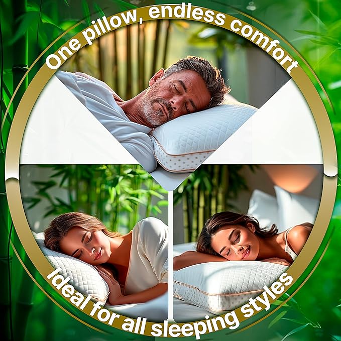 Royal Therapy 4-Pack Queen Memory Foam Pillow, Adjustable Shredded Odor-Free Pillow for Neck & Shoulder Pain Relief, Support for Back, Stomach, Side Sleepers, AirFlowPRO