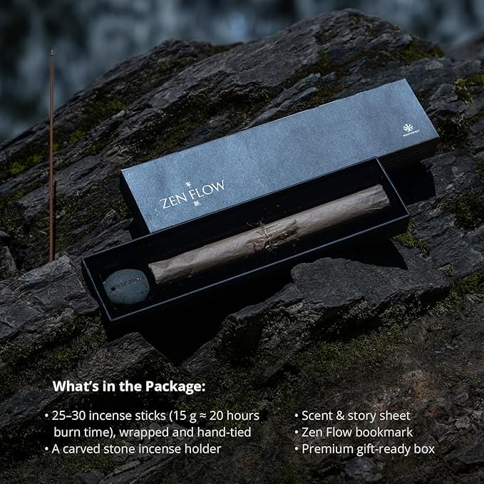 Sandalwood Agarwood Incense Sticks – Natural Herbal Incense, Low-Smoke, Non-Toxic, Grounded Woody Aroma, 40 Min Burn, Gifts fo Yogis & Stress Relief & Meditation