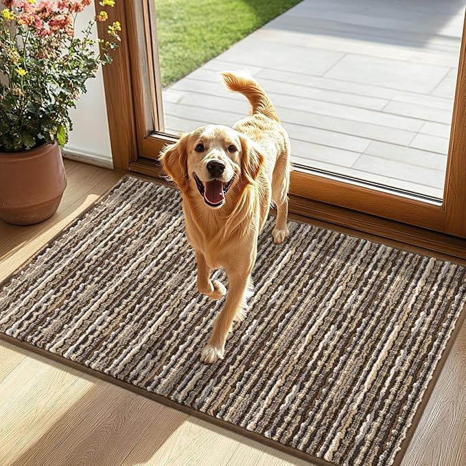 hicorfe Indoor Doormat,Front Back Door Mat Rubber Backing Non Slip Door Mats 24"x35" Absorbent Resist Dirt Entrance Doormat Inside Floor Mats for Entryway Washable Low-Profile