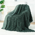 Sherpa Fleece Adult Weighted Blanket Great for Sleep, 20 lbs Dual Sided Soft Fuzzy Heavy Blankets for Couch Bed Sofa, Cozy Warm Fluffy Jacquard Throw for Winter (Green, 60" x 80", 20 Pounds)
