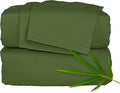 Pure Bamboo King Sheets, Genuine 100% Organic Viscose Derived from Bamboo Bed Sheet Set, Luxuriously Soft & Cooling, Double Stitching, 2 Year Quality Promise (King, Pesto)