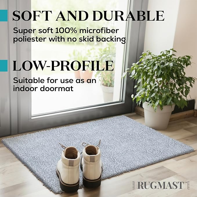 Premium Microfiber Indoor Door Mat – 36"x72" Washable Entry Mat, Non-Slip, Waterproof Backing, Super Absorbent, Low Profile Entryway Doormat for Indoor Entrance