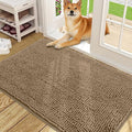 OLANLY Dog Door Mat for Muddy Paws 48x30, Absorbs Moisture and Dirt, Absorbent Non-Slip Washable Doormat, Quick Dry Chenille Mud Mat for Dogs, Entry Indoor Entryway Carpet for Inside Floor, Tan