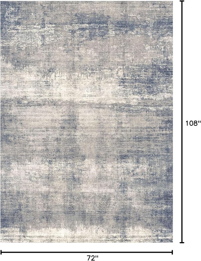 6x9 Area Rug, Ultra-Soft Washable Rug for Living Room, Dinner Room, Bedroom, Non-Slip Modern Abstract Rug, Indoor Carpet Large Area Rug, Grey/Navy