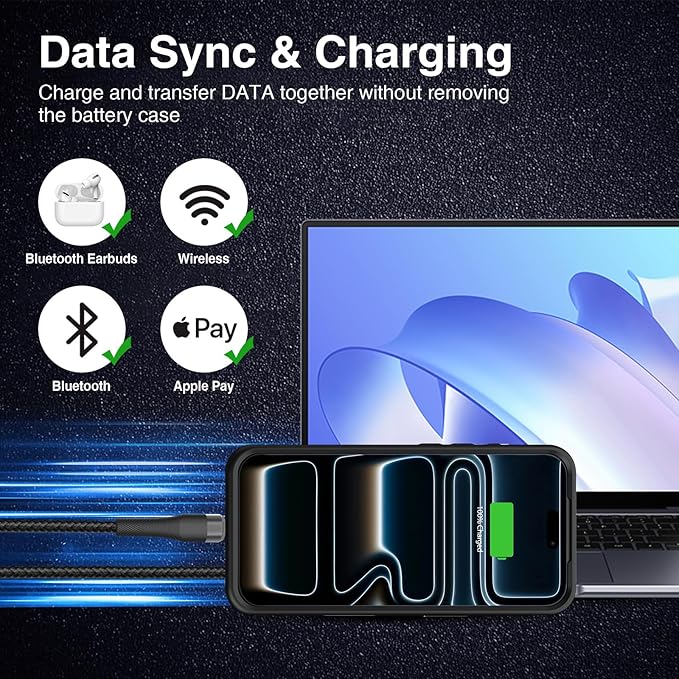 GIN FOXI Battery Case for iPhone 17 Pro, Charging Case Charger 8500mAh Ultra-Slim Lightweight Powerful Battery Pack 15W Fast Rechargeable Anti-Fall TPU Juice Box for iPhone 17 Pro (6.3") Black