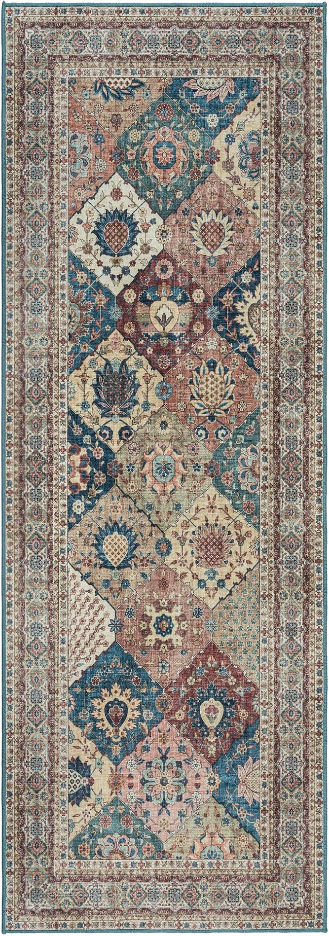 Gertmenian Indoor Boho Rug - 2x6 Runner, Non Slip, Super Strong, Ideal for High Traffic Areas in Entryway, Bedroom, Kitchen - Cinzia, Bronze, 28506