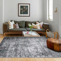 Area Rug 6×9, Large Vintage Boho Rug,Ultra-Soft Low Pile, Washable, Non Slip,Stain Resistant, Printed Carpet for Living Room Bedrooms Playroom Office Kitchen, Dark Stone