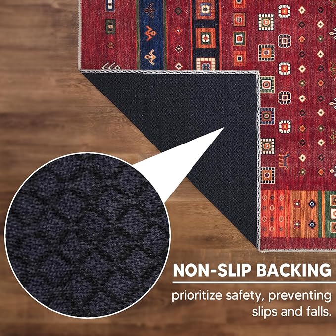 Keen Home Design 10x14 Rug - Machine Washable Area Rug with Non-Slip Backing, Ideal for Living Room, Dining Room, Bedroom - Vintage, Easy Clean, Durable, Low Pile Rug - (9'7" x 14')