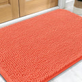 OLANLY Dog Door Mat for Muddy Paws 30x20, Absorbs Moisture and Dirt, Absorbent Non-Slip Washable Doormat, Quick Dry Chenille Mud Mat for Dogs, Entry Indoor Entryway Carpet for Inside Floor, Coral