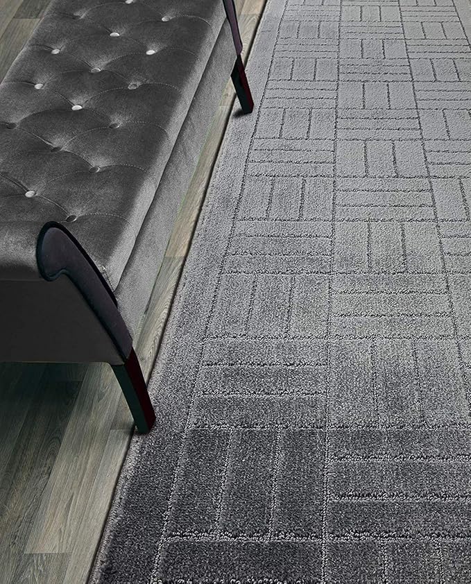 Custom Length Hallway Runner Rug,Slip Resistant,Bricks Anthracite, 26 Inch X 26 feet, Sold and Priced Per Foot