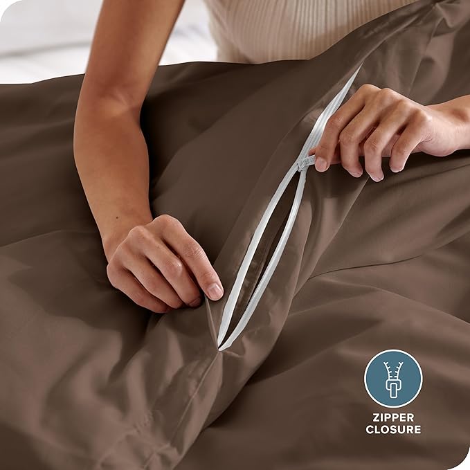 Bare Home Bedding Duvet Cover California King Size - Premium 1800 Super Soft Collection - Lightweight, Cooling - Soft Breathable Bedding Duvet Cover (Cal King, Cocoa)