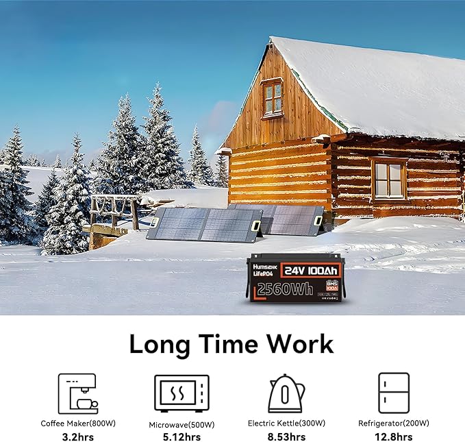 24V 100Ah LiFePO4 Lithium Battery, Built-in 100A BMS with Low-Temp, 15000+ Deep Cycles 10 Years Lifespan, 2560Wh Lithium Iron Phosphate Battery, for RV Solar Energy Off Grid Trolling Motor