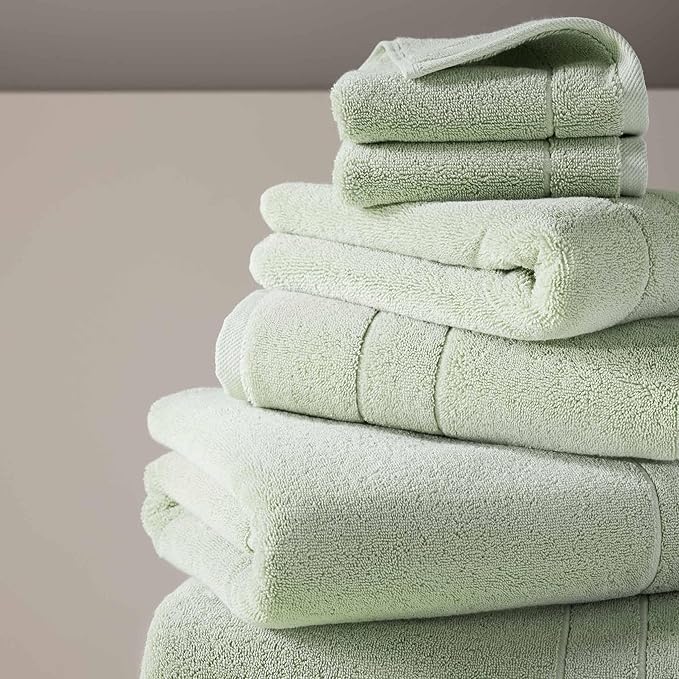 Brooklinen Super-Plush Turkish Cotton Washcloths Set of 2 Cotton, 820 GSM, Highly Absorbent, Machine Washable, Perfect for Home & Bathroom (13" x 13", Aloe Green)