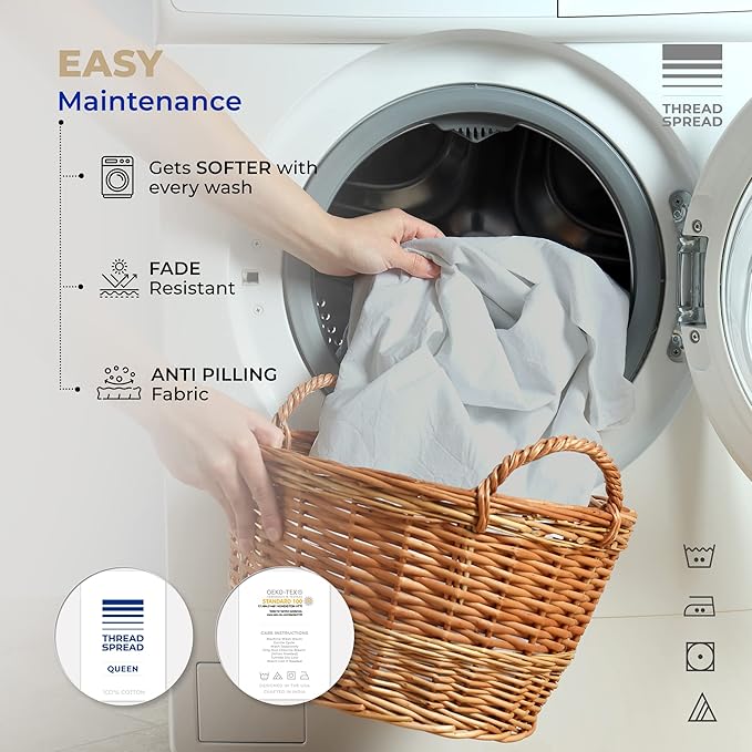 THREAD SPREAD 100% Cotton Twin Sheet Set - 400 Thread Count Twin Cotton Sheets Sets, 3 PC Twin Sheets, Cooling & Luxury Sateen Sheets for Dorm Rooms & Adults, Deep Pocket Cotton Sheets (Burgundy)