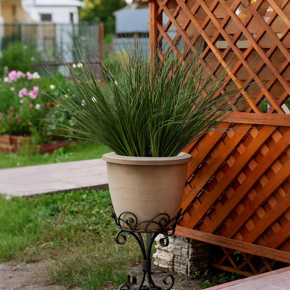 16PCS 17.3" Fake Plants Artificial Wheat Grass Greenery Plastic Plants Fake Grass Artificial Plants for Outdoor Decor Artificial Grass Plant with Greenery Stems for Indoor Home Decoration