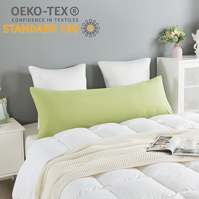 ELNIDO QUEEN Body Pillow with Pillowcase - Soft Long Bed Pillow for Adults - Breathable Full Body Pillow Insert for Sleeping, 20x54inches - Sage Green