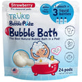 TruKid Bubble Podz Bubble Bath for Kids, Toddlers, & Babies, Tear Free Gentle & Refreshing Bath Bomb for Sensitive Skin with Natural Moisturizers, Non-Toxic, pH Balanced, Strawberry Scent (24 Podz)