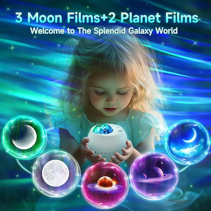 Northern Lights Projector,300+Lighting Modes Galaxy Projector for Bedroom,15 White Noise&Bluetooth Galaxy Projector for Bedroom,Remote+Timer Moon Star Projector Galaxy Light,Valentine's Day Gifts