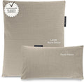 BADESOFA® Luxury Bath Pillow Set 2-Piece – Large Back Pillow & Foot Pillow for Tub – Spa-Grade Comfort for Head, Neck, Back & Feet – Quick Drying Bathtub Cushion Set in Beige