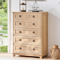 Farmhouse 6 Drawer Dresser for Bedroom, 41" Tall Small Dressers & Chest of Drawers, Rustic Wood Dresser with Metal Handle, Storage Organizer Closet for Living Room, Hallway, Entryway