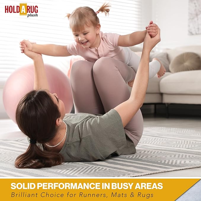 Hold-a-Rug Plush 3' x 16' Nonskid, Nonslip Rug Pad, Reversible Gripper, ¼ Thick, Safe for All Floors and Carpet, Keep Area Rugs Secure