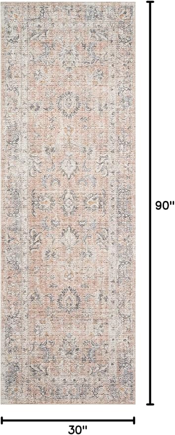 Loloi II Skye Collection SKY-01 Blush/Grey 2'-6" x 7'-6" Runner Rug