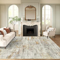 6x9 Area Rug for Living Room Washable 6x9 Non-Slip Modern Abstract Rugs for Bedroom Dinning Room Ultra-Thin Indoor Gray Rust