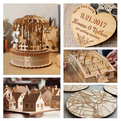 10 Pack 16x16x1/8 Inch Basswood Sheets, Large Size Basswood for Laser Cutting & Engraving, Plywood Wood Board Unfinished Wood Sheets for Crafts, DIY Architectural Models, Wood Burning and Painting.