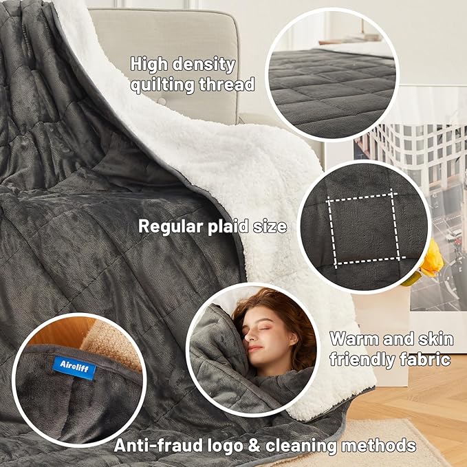 Weighted Blanket 30 lbs, 104x88 inches - Thick, Warm Heavy Blanket for Couple, Fluffy Sherpa Fleece for Bed, Soft, Fuzzy King Size