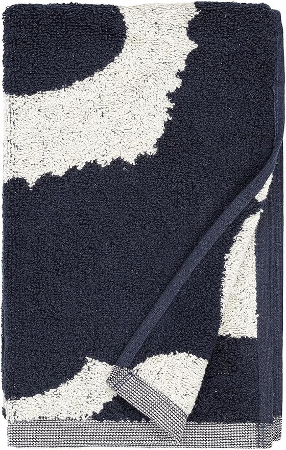 MARIMEKKO Unikko Terry Cotton Guest Towel (Blue) – Floral Patterned Guest Towels – 20 in x 12 in