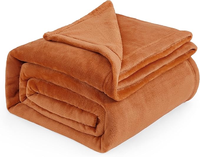 Bedsure GentleSoft Fleece Blankets Queen Size Mango - 280GSM Soft Lightweight Plush Cozy Blanket for Bed, Sofa, Couch, Travel, Camping