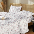 LBRO2M 1000 Thread Count Sheets 100% Egyptian Cotton Bedding Set Floral King Size Sheets 16 Inches Deep Pocket Bedding 4 Piece Sets (King, Rose)