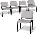VINGLI Waiting Room Stacking Chairs, 5-Pack Mesh Church Conference Stackable Chair Set, for Office Guest & Reception Meeting Rooms, Lobby, Simple&Space-Saving, Mesh-Grey
