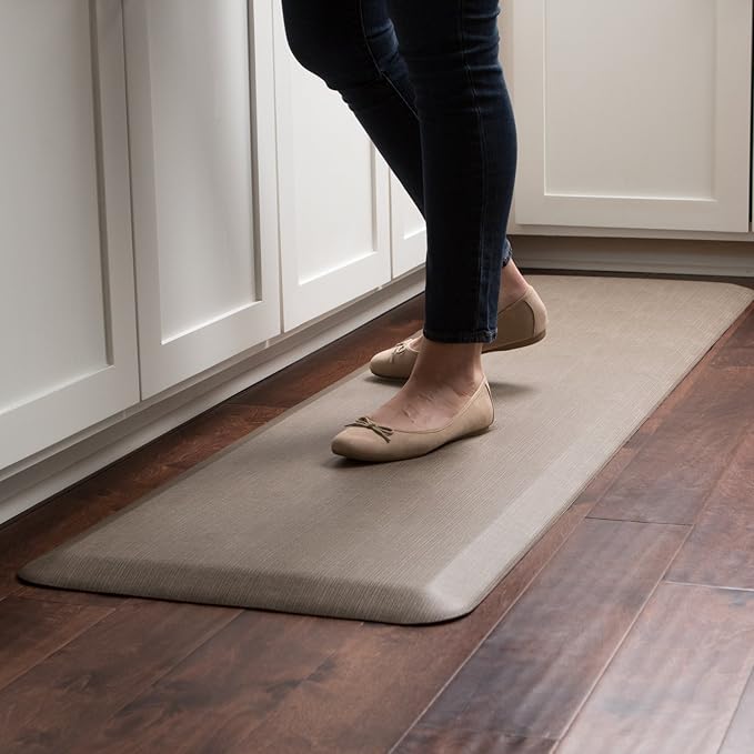 GelPro Designer Comfort Ergo-Foam Cushioned Anti-Fatigue Standing Kitchen Floor Mat, Padded Stain-Resistant, Waterproof, Non-Slip Comfort Padded Desk/Office Mat - 20" x 72", Grasscloth Crimson