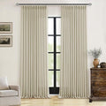 Linen Flax 102 Inch Curtains Pinch Pleated Linen Curtains 2 Panels for Living Room Bedroom Memory Training Semi Sheer Pinch Pleat Farmhouse Beige Drapes Back Tab Light Filtering Window Curtain 40x102