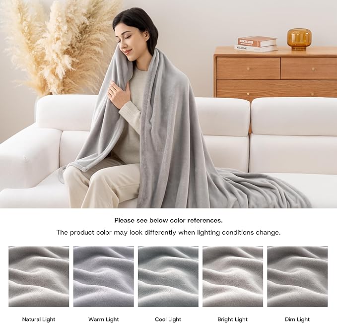 Luxury Fleece Warm Blanket, Soft Lightweight Velvety Plush Blanket for Sofa and Bed, Cozy Comfy for All Seasons(Color, 108×90 Inches)