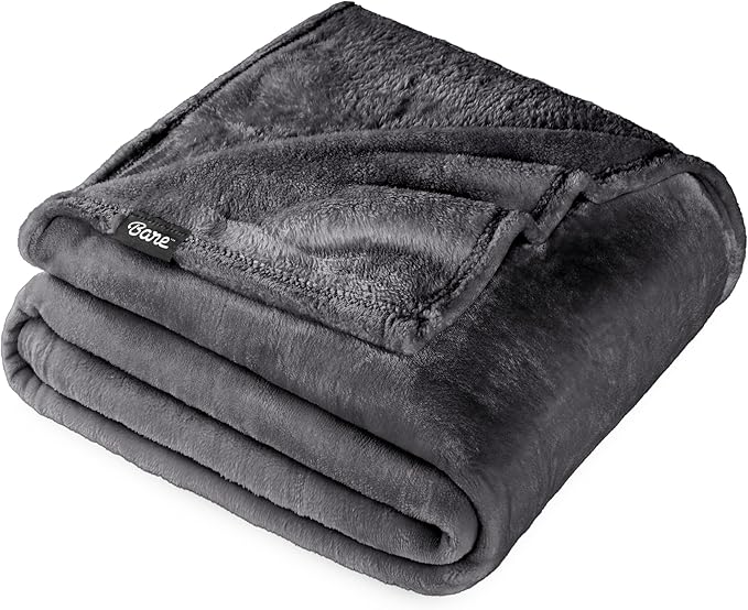 Bare Home Fleece Blanket - Twin/Twin Extra Long - Ultra-Soft Lightweight for Bed, Sofa, and Couch - Luxury Microplush - Cozy Warm Blanket (Twin/Twin XL, Forged Iron Grey)