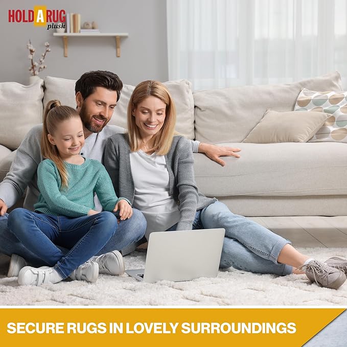 Hold-a-Rug Plush 3' x 16' Nonskid, Nonslip Rug Pad, Reversible Gripper, ¼ Thick, Safe for All Floors and Carpet, Keep Area Rugs Secure