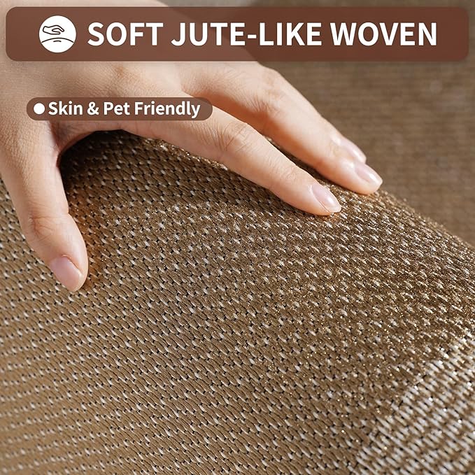 Anti Fatigue Kitchen Mats for Floor, Super Absorbent Kitchen Rugs Non Slip Washable, Soft Linen Braided Kitchen Runner Rug, Standing Mat Kitchen Sink Mat, Easy to Clean, Brown 17x30