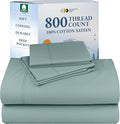 California Design Den Luxury Queen Size Sheets Set - Buttery Soft 800 Thread Count 100% Cotton Sateen, Durable Deep Pocket Sheet Set - Soft Teal
