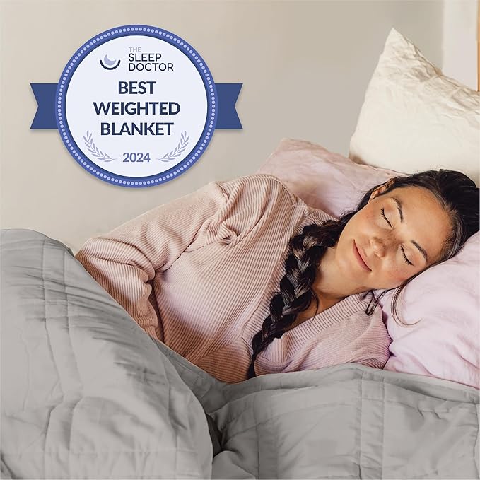 Baloo Weighted Blanket for Adults 12 lb Throw (Silver Sage, 42"x72") | Cool & 100% Cotton | Machine Washable & Dryer Safe | Glass Microbead Fill