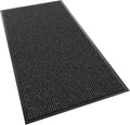 Front Door Mat, 72" x 36" Heavy Duty Indoor Outdoor Doormat, Non-Slip Welcome Mats for Entryway, Rubber Backing Low Profile Commercial Door Mats, Black Stripe