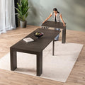 Transformer Table - Solid Wood Extendable Dining Table, Seats 2-12, Extendable Dining Room Table, Space-Saving Furniture, Expandable Dining Furniture, Black (Table Only)