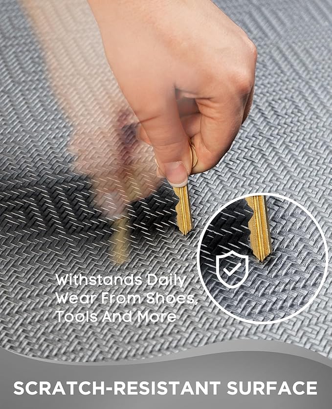 Ophanie Kitchen Mats for Floor, 3/4 Inch Thick Kitchen Rugs, 20x48 Anti Fatigue Standing Cushioned Mat, Waterproof,Comfort Ergonomic Mat for Office, Home, Sink, Grey Non-Slip Bottom