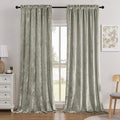 SMILETIME Silver Grey Crushed Velvet Curtains 52x96inch Rod Pocket Luxurious Thermal Insulated Soundproof Drapes Soft and Durable Light-Filtering Window Treatments for Living Room Bedroom, 2 Panels