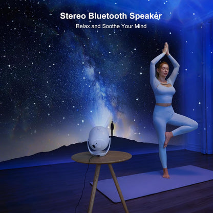 Brizled 3D Galaxy Projector, 4K Glasses-Free 3D Holographic Projector with 90+ Dynamic Themes, Star Light with Stereo Bluetooth Speaker, Remote Nebula Night Light for Room Halloween Christmas Decor
