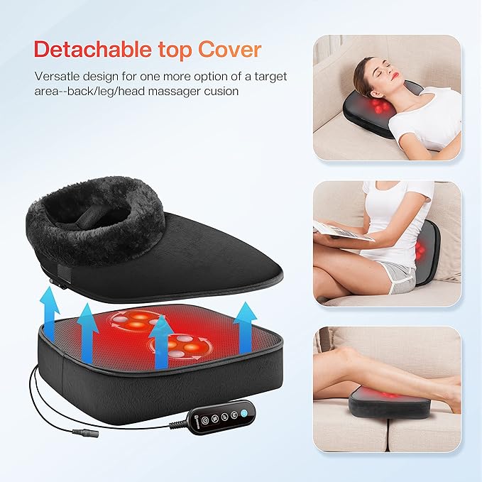COMFIER Foot Massager with Heat, Electric Foot Warmer, Shiatsu Feet Massager Machine for Plantar Fasciitis,Neuropathy, 2-in-1 Foot & Back Massager, Foot Heater,Christmas Gifts for Women,Men